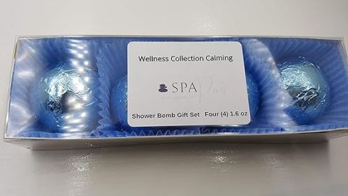 Spa Pure Wellness Collection Relaxing - (4-Pack) Aromatherapy Fizzing Shower Bombs, rejuvenating, Organic, Bath melt