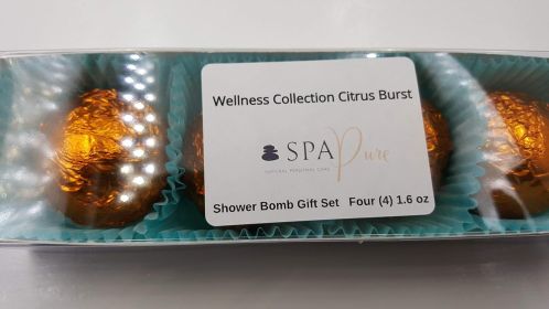 Spa Pure CITRUSBURST Shower Bombs - (4-Pack) Aromatherapy Fizzing Shower Bombs by Spa Pure Naturals