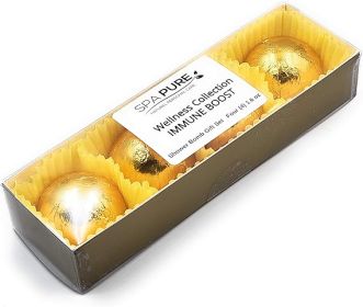 Spa Pure Wellness Collection Immune Boost - (4-Pack) Aromatherapy Fizzing Shower Bombs, Bath Melts